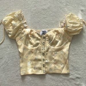 Princess polly yellow floral crop top